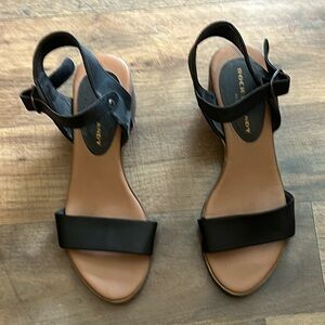 Rock & Candy by ZiGi Nancie-CC Open Toe Ankle Strap Buckle Black Sandals Heels 6